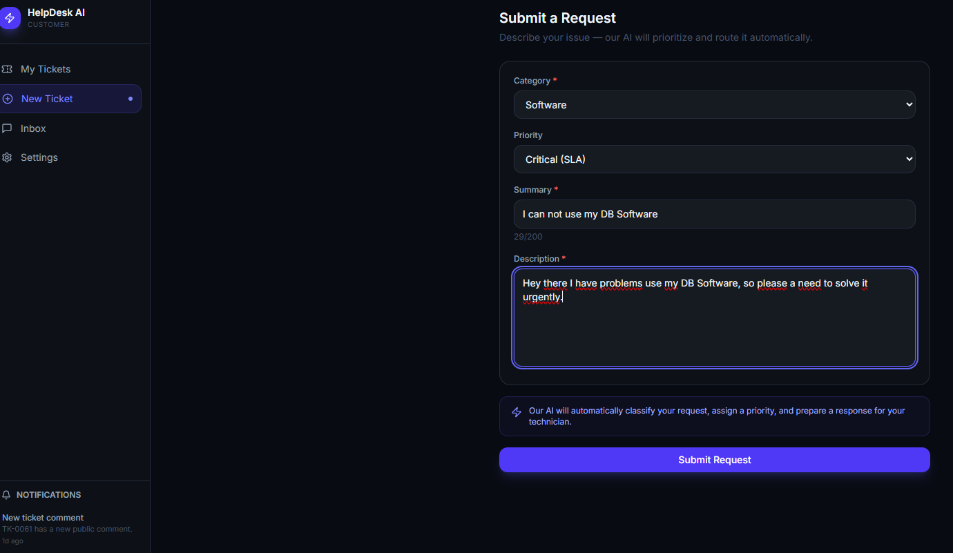 Client Request · Desktop